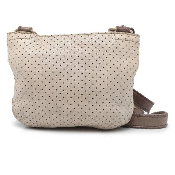 FOSSIL Mason Leather Crossbody Bag Two Tone Sling Purse Bag Brown Cream Small - Picture 6 of 16